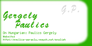 gergely paulics business card